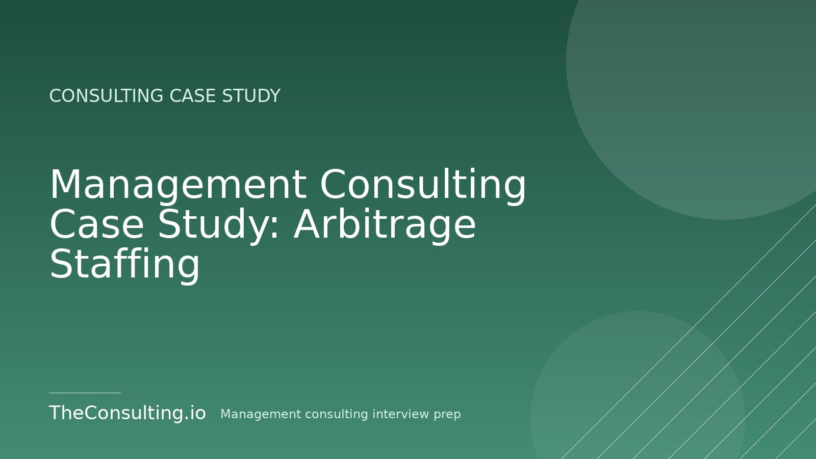 Management Consulting Case Study: Arbitrage Staffing