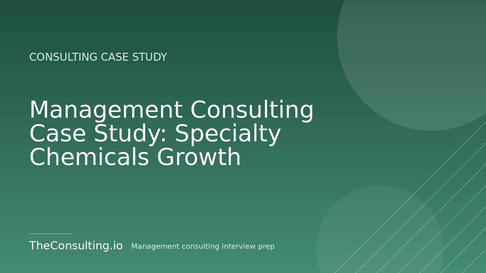 Management Consulting Case Study: Specialty Chemicals Growth