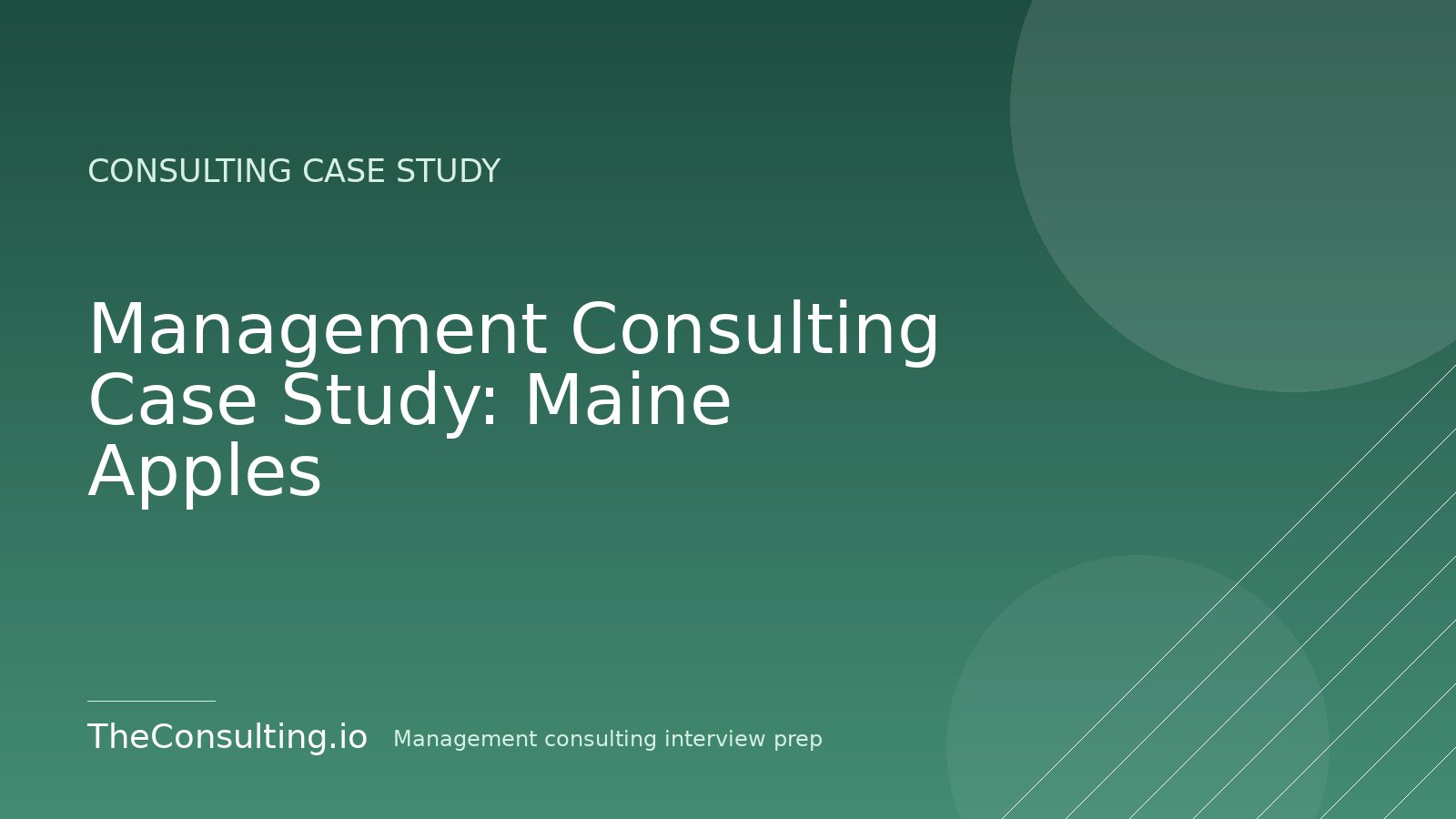 Management Consulting Case Study: Maine Apples